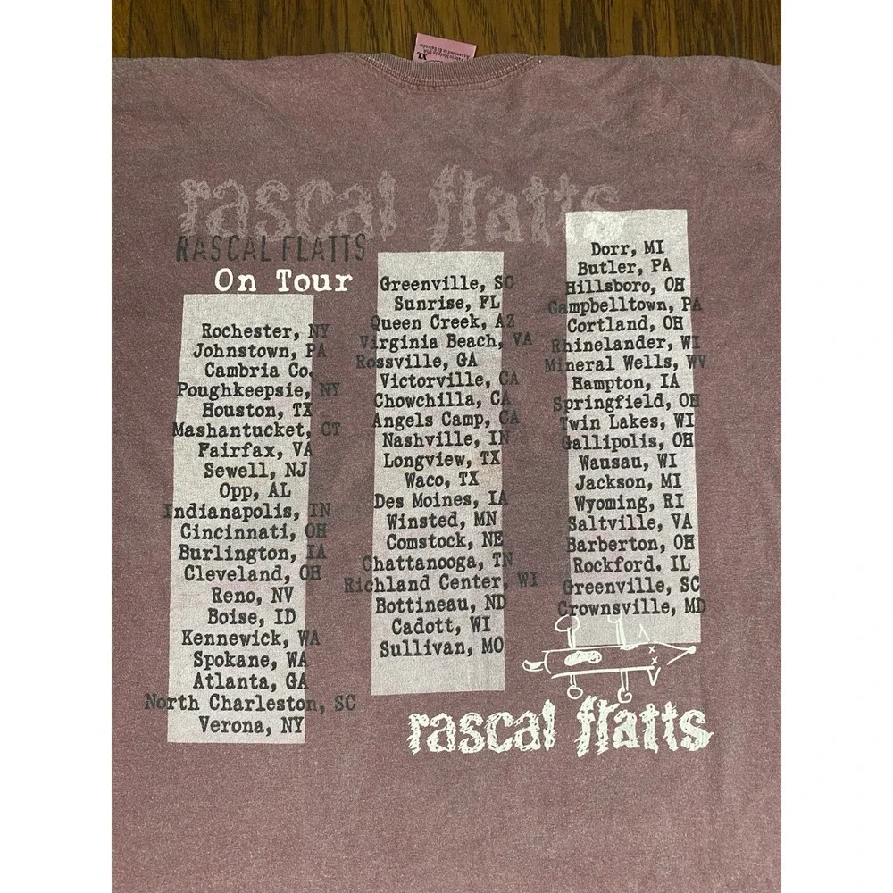 RASCAL FLATTS Band Tee XL 2000 Concert Tour T Shirt Country Music